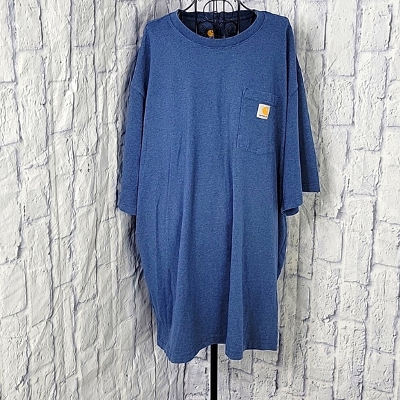 CARHARTT Men's Blue Original Fit One‎ Pocket T Shirt Size 3 XL - Picture 1 of 6